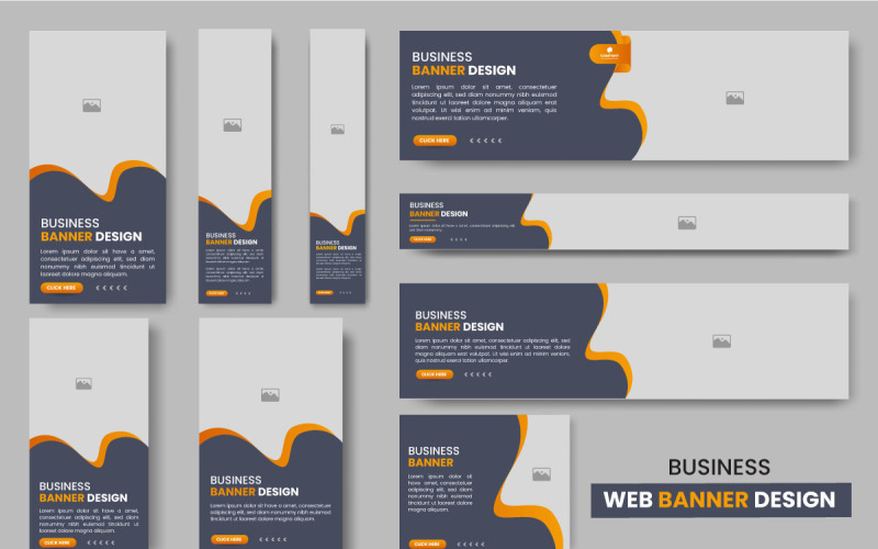 Vector web banner layout set or business web banner template bundle concept Illustration