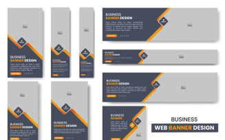 Vector web banner layout set or business web banner template bundle design