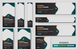 Vector web banner layout set or business web banner template bundle