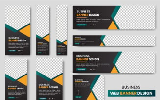 Vector web banner layout set or business web banner template bundles