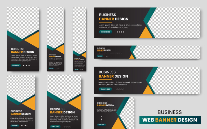 Vector web banner layout set or business web banner template bundles Illustration