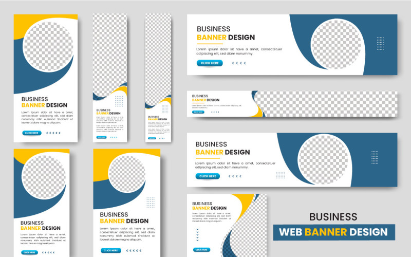 Vector web banner layout set or business web banner template set Illustration