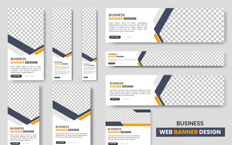Web banner layout set or business web banner template bundle concept Illustration