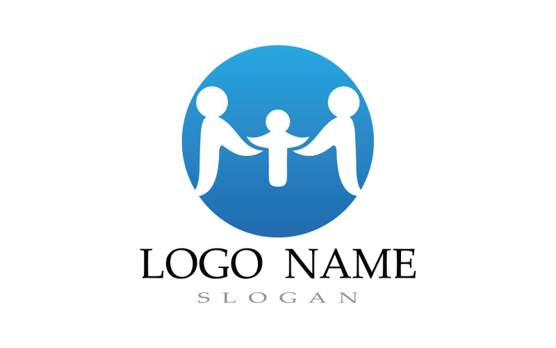 Family care people team success human character community logo v14 Logo Template
