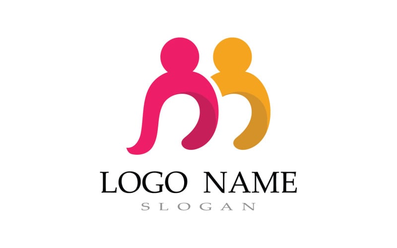 Family care people team success human character community logo v5 Logo Template