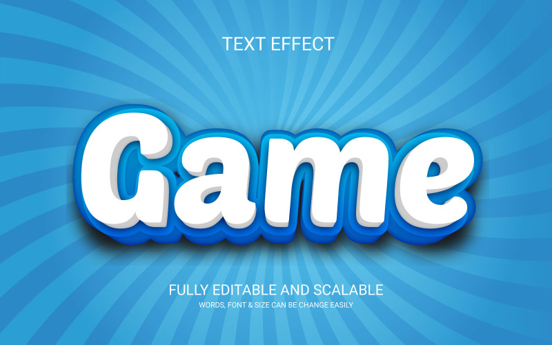 Game 3D Text Effect Template Illustration