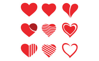 Heart love valentine element logo vector v8