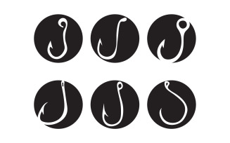 Hook fish logo template vector v1