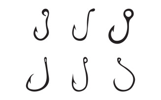 Hook fish logo template vector v2