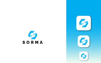 Professional Letter S Logo Design with mobile app icon