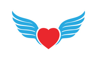 Wing love valentine element logo vector v14