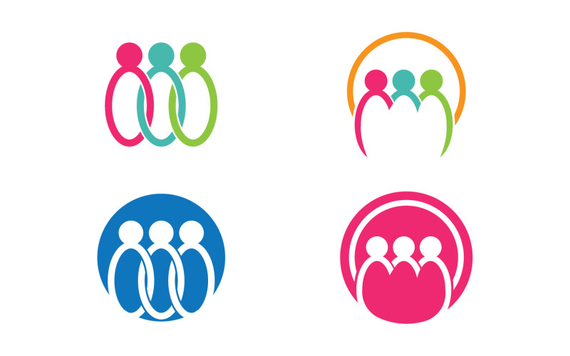 Family care people team success human character community logo v29 Logo Template