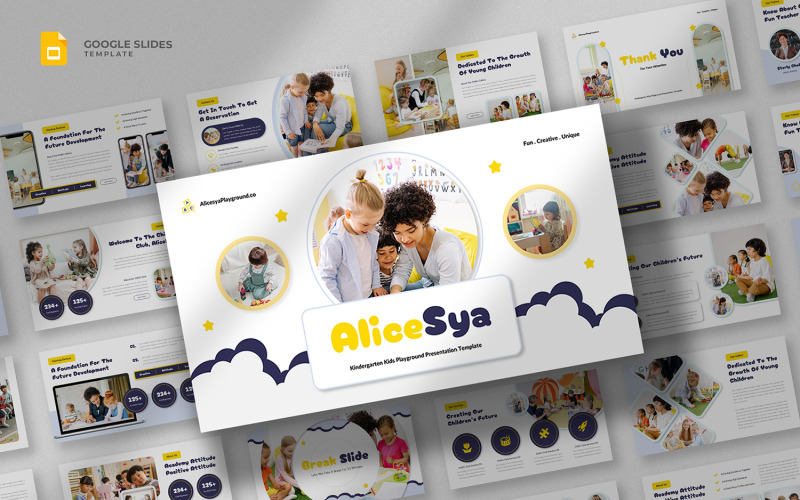 Alicesya - Kids & Kindergarten Google Slides Template