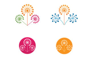 Dandelion flower beauty logo vector v10