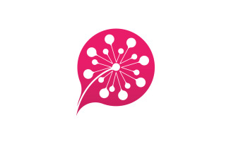 Dandelion flower beauty logo vector v14