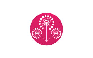 Dandelion flower beauty logo vector v17