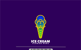 Ice cream gradient colorful logo unique