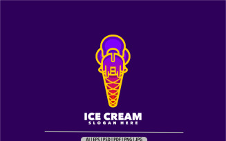 Ice cream gradient logo desin simple