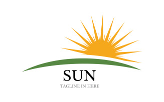 Sun logo nature vector v2