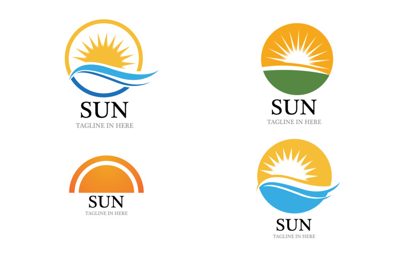 Sun logo nature vector v9 Logo Template
