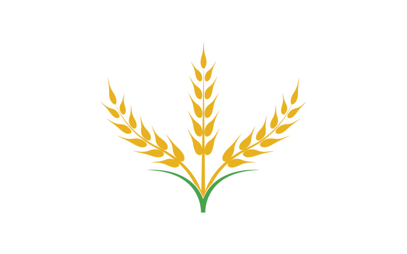 Wheat oat rice logo food v8 Logo Template