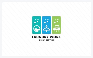 Laundry Work Pro Logo Templates