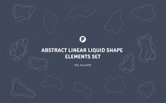 Abstract Liquid Outline Shape Elements Set