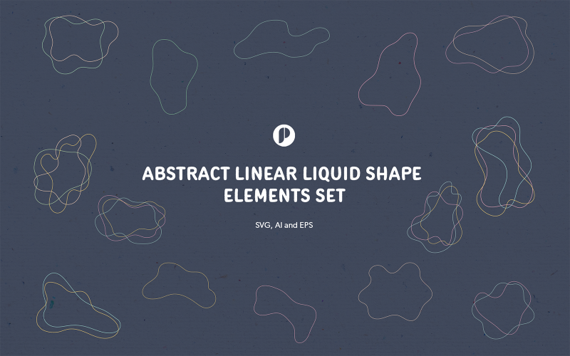 Abstract Liquid Outline Shape Elements Set Illustration