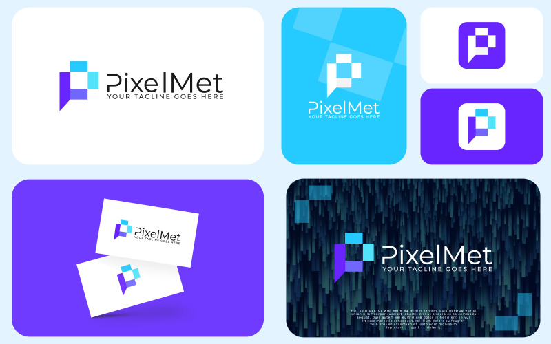 Branding P Logo design, business, branding identity Logo Template