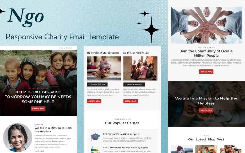 NGO – Responsive Charity Email Template Newsletter Template