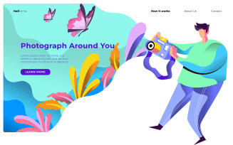 Photography Banner Landing Page Illustration Vector