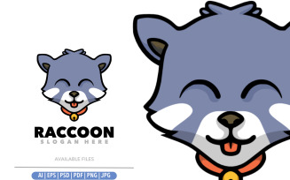 Raccon head cartoo design template