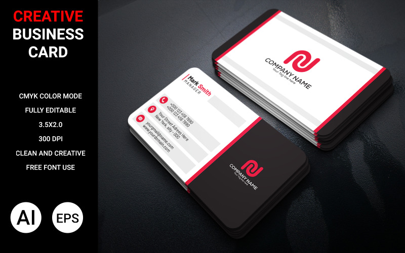 Clean and creative Business card design Corporate Identity