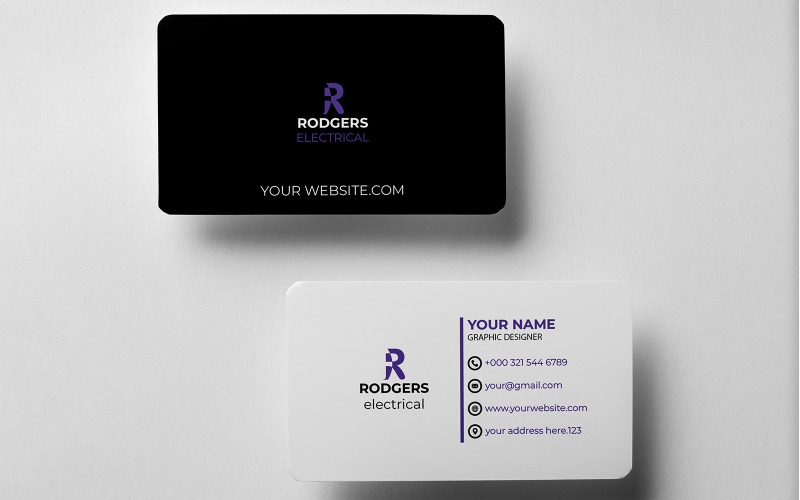 Modern, Serious, Electrical Business Card Design Corporate Identity