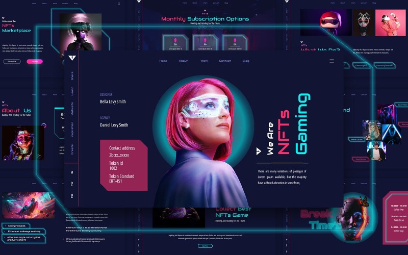 NFTs Gaming Powerpoint Template PowerPoint Template