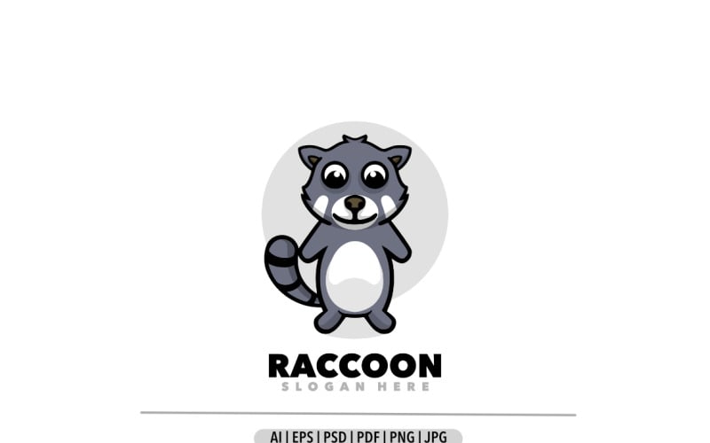 Raccoon mascot cartoon design logo Logo Template