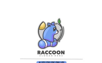 Raccoon nature cartoon mascot logo