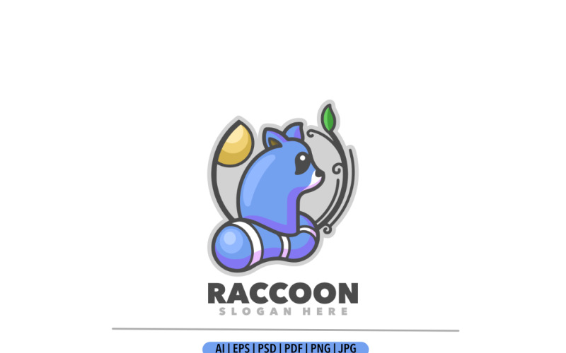 Raccoon nature cartoon mascot logo Logo Template