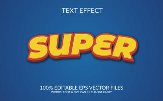 Super 3d Editable Vector Eps Text Effect
