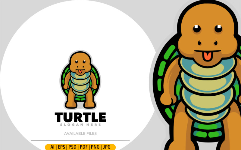 Turtle cartoon baby mascot logo Logo Template