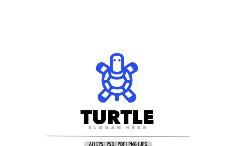 Turtle line art design simple Logo Template