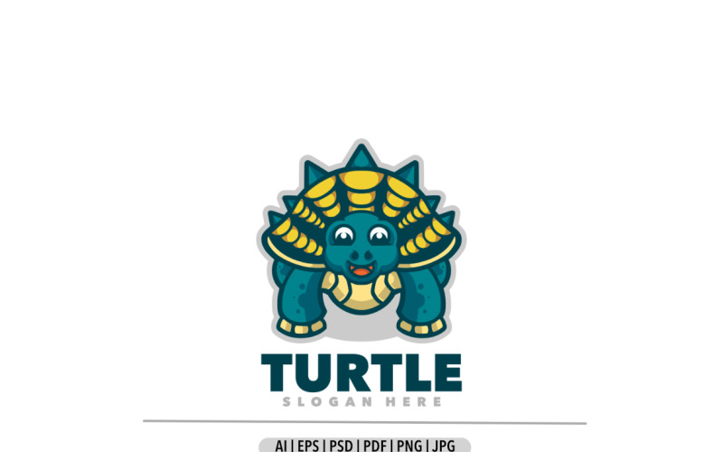 Turtle mascot cartoon design logo template Logo Template