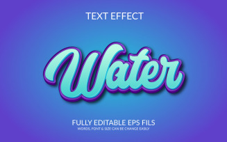 Water 3D Vector Eps Text Effect Template Design