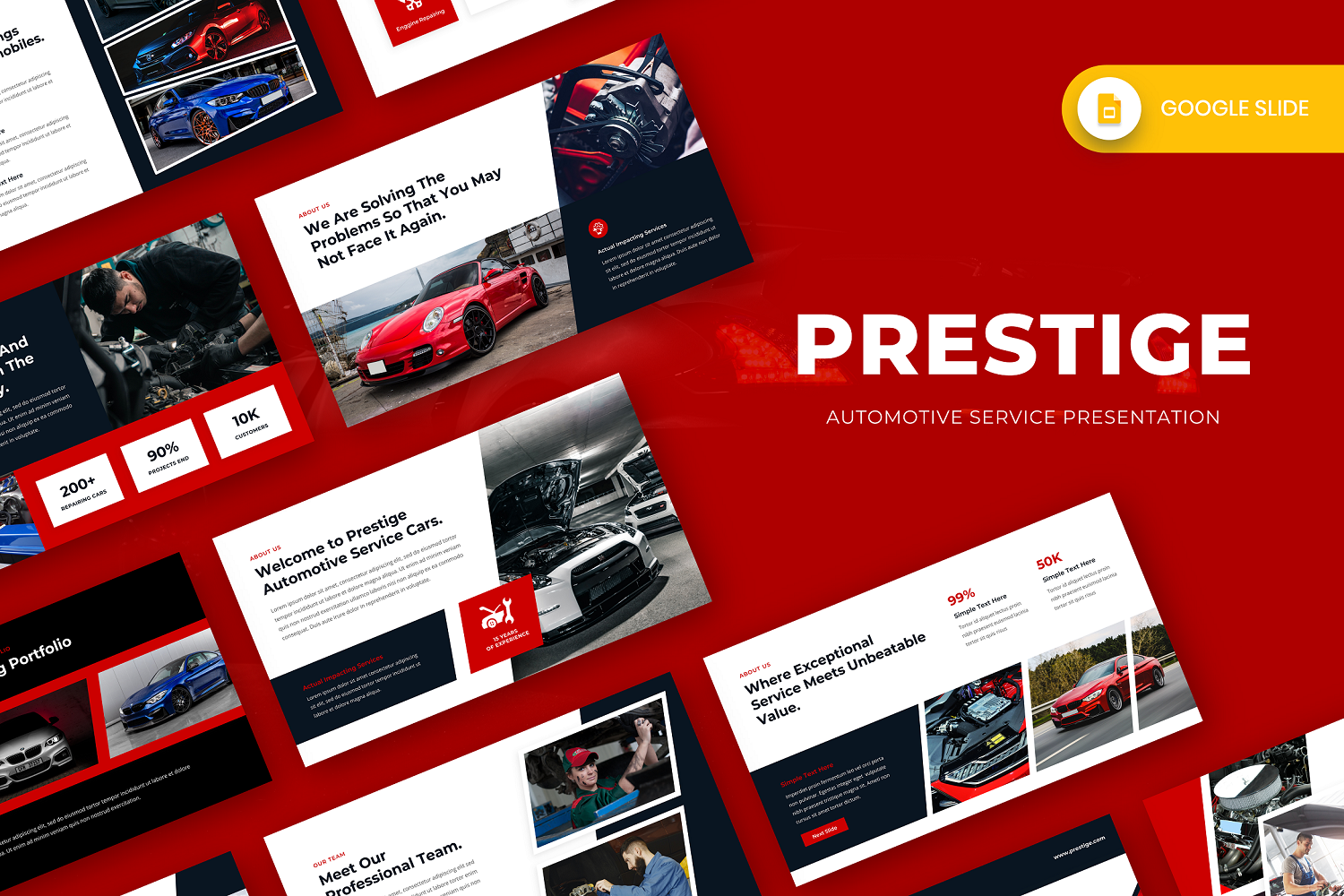 Prestige - Automotive Service Google Slide Template