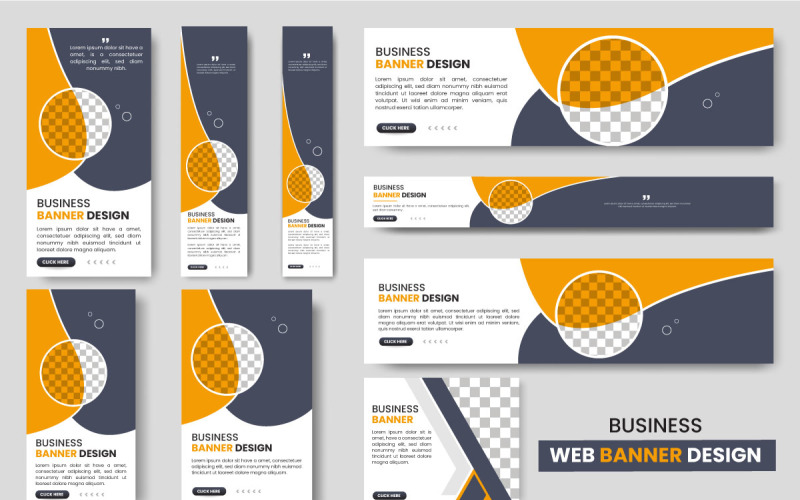 creative web banners of standard size modern template design Illustration