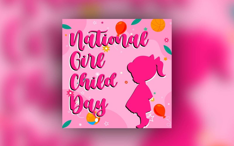 National girl child Day Social Media Post Design