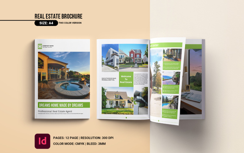 Real Estate Agency Brochure Template. Adobe Indesign Template Corporate Identity