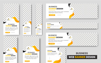 Set of creative web banners of standard size modern template design