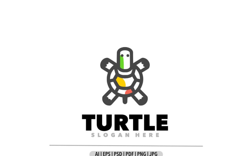 Turtle line simple design logo Logo Template