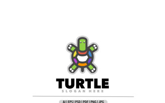 Turtle simple cartoon design logo